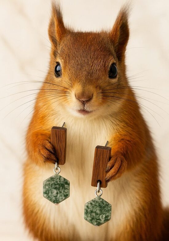 Dabīgo akmeņu auskari "Latvijas Mežs"